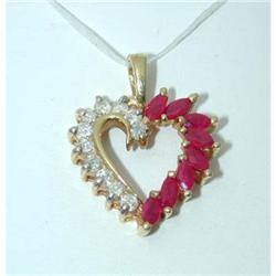5164 14k Gold Pendant w/Diamond/Ruby