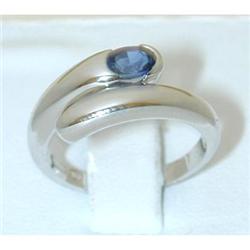 5177 BVLGARI 18K White Gold Ring w/Sapphire