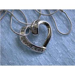 5179 14k White Gold Necklace with Heart Pendant