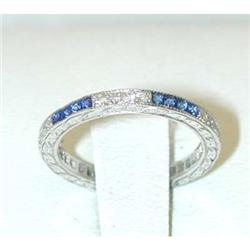 5185 Platinum Ring w/Diamond/Sapphire