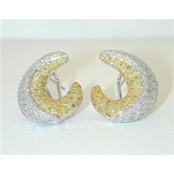 5198 Salavetti 18K 2 Tone Gold Earrings w/ Diamonds