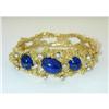 Image 1 : 5206 18K Gold Bangle w/ Lapis/ Diamonds