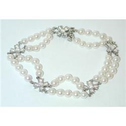 5212 TIFFANY & CO. Platinum Pearl/Dia Bracelet