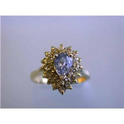 5299 14k Yellow Gold Diamond Ring with Sapphire