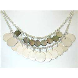 5310 Silver Black Shell Necklace