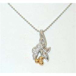 5334 18K TT Gold Necklace w/Diamond Pendant