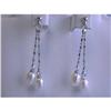 Image 1 : 1253 Dangling Pearl and Silver Earrings