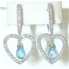 Image 1 : 1274 14KW Gold Blue Topaz Earrings w/Diamond