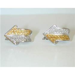 1280 ENIGMA 18k White Gold Earrings w/Sapp/Dia