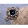 Image 1 : 1289 18k White Gold Ring with Diamonds and Sapphire