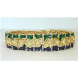 1290 18K Gold Enamel Bracelet