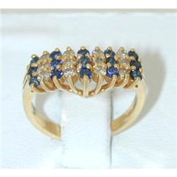 1297 14k Gold Sapphire Ring w/Diamond