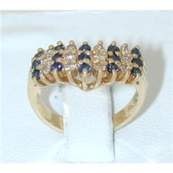 1371 14K Gold Sapphire Ring w/Diamond