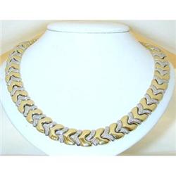 1382 18K 2 tone Gold Diamond Necklace