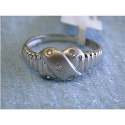 1389 14k White Matte Finished Gold Ring with Diamonds