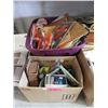 Image 1 : Tote & Box of Assorted Tools & Household Goods