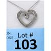 Image 2 : Blue & White Diamond Heart Pendant