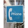 Image 1 : Vintage Double Sided Metal Phone Sign - 18" x 18"
