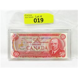 1975 Canadian 50 Dollar Note in Hard Case