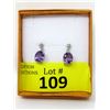 Image 1 : New Amethyst & Diamond Dangle Earrings