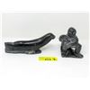 Image 1 : 2 Vintage Canada Eskimo Art Stone Carvings