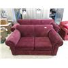 Image 1 : Burgundy Microfiber Loveseat & Sofa