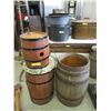Image 1 : 3 Assorted Wood Barrels