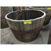 Image 1 : Metal Banded Wood Barrel Planter