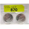Image 1 : Two 1979 Canadian 50% Silver Dollar Coins