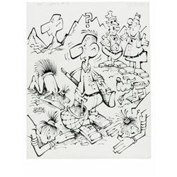 George Baker - Sad Sack Cover Original Art (Harvey, 196 