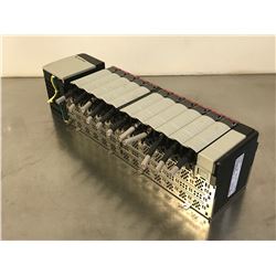 ALLEN BRADLEY 1756-A13/B 13 SLOT CHASSIS W/ POWER SUPPLY & I/O MODULES