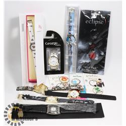 NEW WATCHES SET OF 7 W/KEY CHAINS