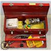 Image 1 : RED BEACH TOOL BOX WITH REMOVABLE TRAY WITH  MISC.