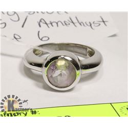 STERLING SILVER .925 AMETHYST RING SIZE 6