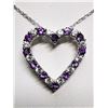 Image 1 : SILVER NATURAL AMETHYST CUBIC ZIRCONIA HEART