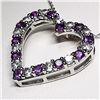 Image 2 : SILVER NATURAL AMETHYST CUBIC ZIRCONIA HEART