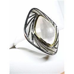 ROSE QUARTZ(10.1CT) (9.2GM)  RING (~SIZE 8)