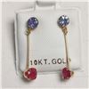 Image 1 : 10K YELLOW GOLD 2 TANZANITE(0.55CT) RUBY(0.52CT)