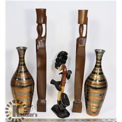 DECORATIVE VASES & WOOD CANDLE HOLDERS