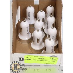 LOT OF 9 NEW CAR USB ADAPTERS