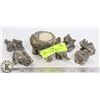 Image 1 : ELEPHANT CANDLE HOLDER W 5 MINI ELEPHANT FIGURES
