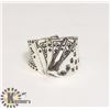 Image 1 : ANCIENT STYLE PLAYING CARDS BIKER RING UNIQUE DESI
