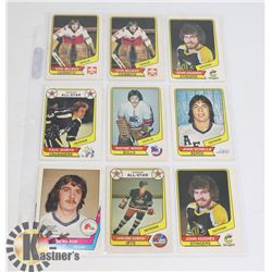 9 1976-77 OPC WHA HOCKEY CARD LOT ROOKIES AND