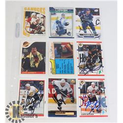 AUTOGRAPHED VANCOUVER CANUCS 9 CARD LOT