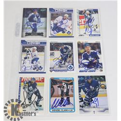 AUTOGRAPHED TORONTO MAPLE LEADS 9 HOCKEY CARD LOT