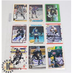 AUTOGRAPHED PITTSBURGH PENGUINS 9 HOCKEY CARD LOT