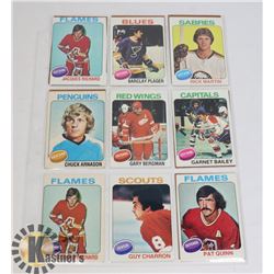 15 HOCKEY CARD LOT 75-76 CARD DENNIS HULL ETC.