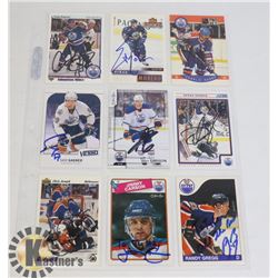 AUTOGRAPHED EDMONTON OILERS 9 CARD LOT