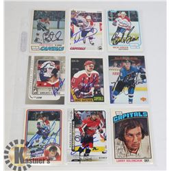 AUTOGRAPHED WASHINGTON CAPITALS 9 CARD LOT