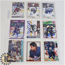 AUTOGRAPHED WINNIPEG JETS 9 HOCKEY CARD LOT